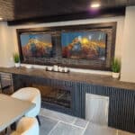 Flagstone sports bar lounge in Keystone Custom Decks showroom