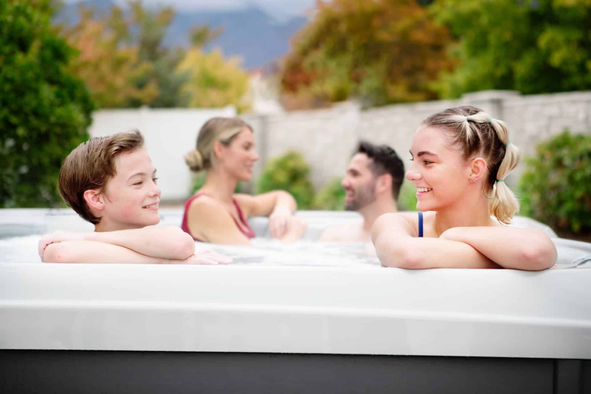 people enjoying a relaxing session in a hot tub