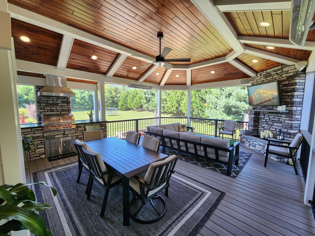 Custom Curved Porch / Ashwood TimberTech Deck | Glen Mills, PA