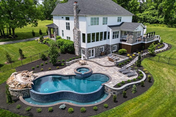 Infinity Pool / Flagstone Patio / Outdoor Kitchen – Chester Springs, PA