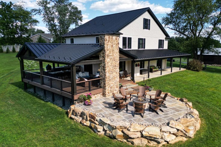 Standing Seam Modern Farm House Porch / Flagstone Patio – Kennett Square, PA