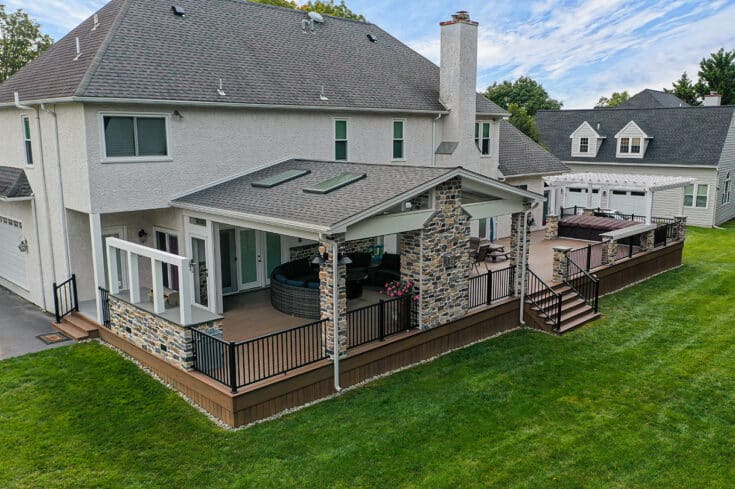 Pecan TimberTech Deck with Vaulted Porch – Broomall, PA