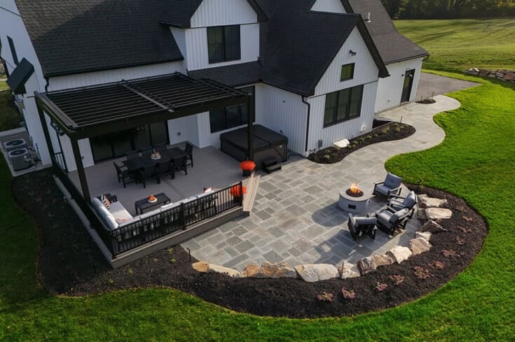 Driftwood Deck / Aluminum Pergola / Flagstone Patio – Breinigsville, PA
