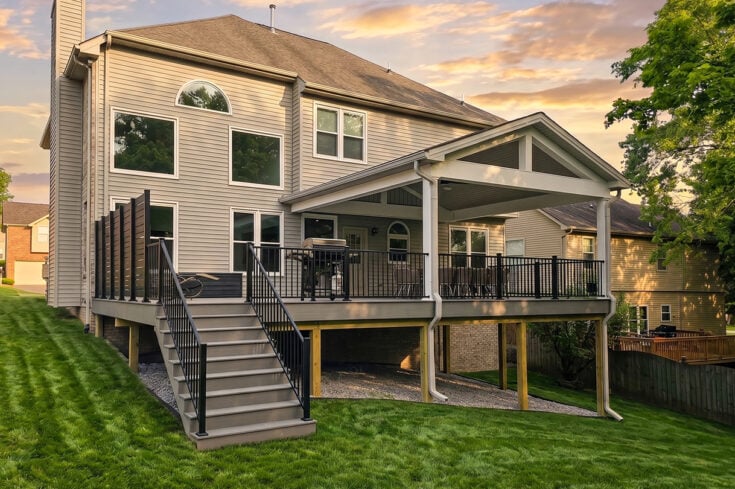 Sea Salt Grey Deck with Open Gable Porch – Franklin, TN