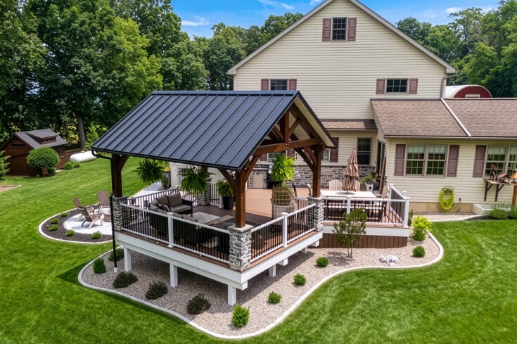 Dark Roast Deck with Stone Kitchen, Marble Patio – Christiana, PA