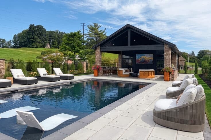 Saltwater Pool with Pavilion and Outdoor Kitchen – Brecknock Township