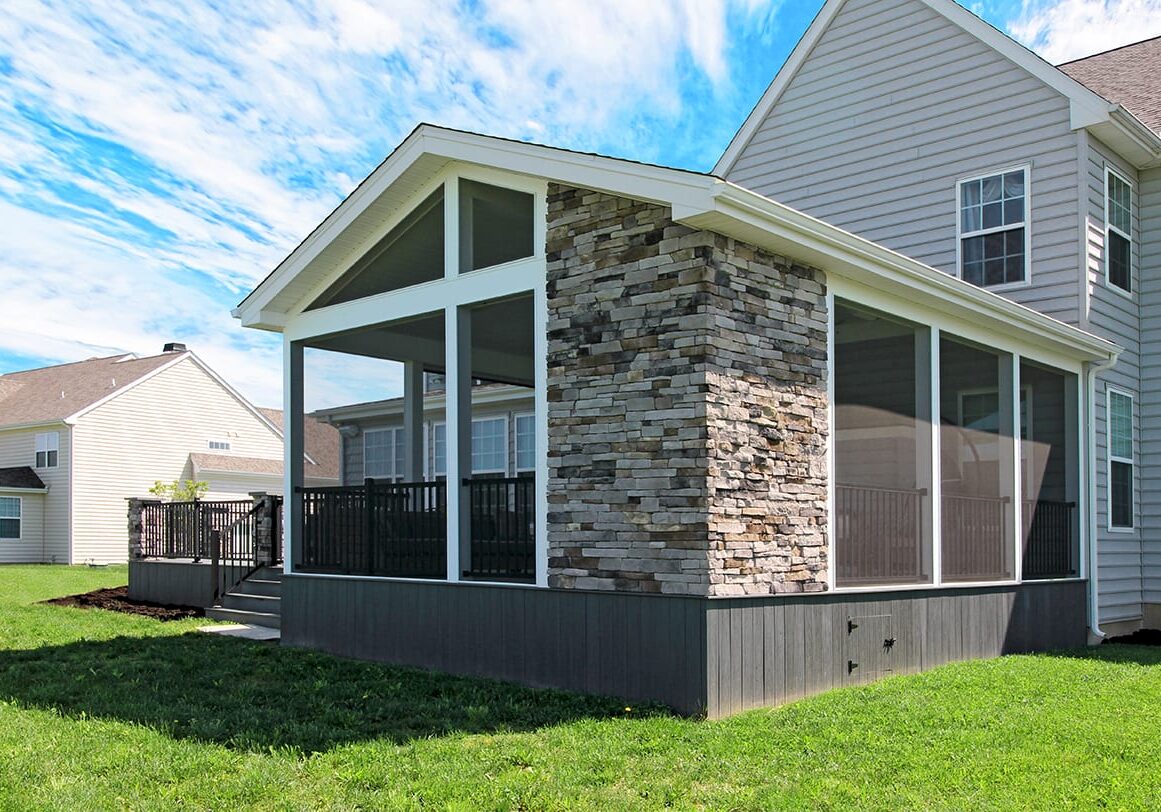 Barba-amazon-mist-TimberTech-deck-and-screened-porch-with-stonework Barba-amazon-mist-TimberTech-deck-and-screened-porch-with-stonework
