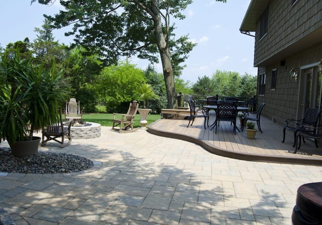 backyard deck and patio combo