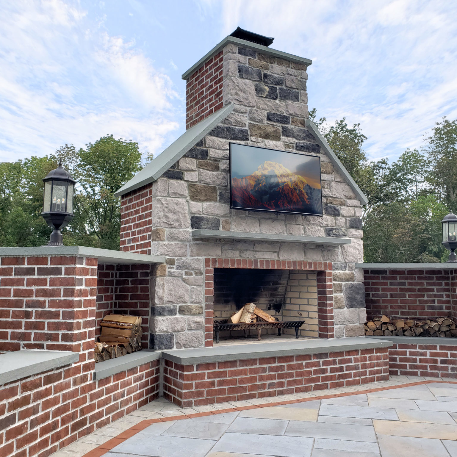 Outdoor Gas Wood Burning Fireplace, Outdoor Brick Fireplaces Wood Burning
