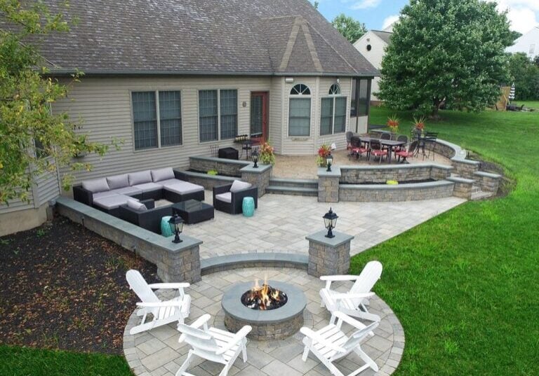 Lombardo01 Paver Patio with fire pit in lancaster pa