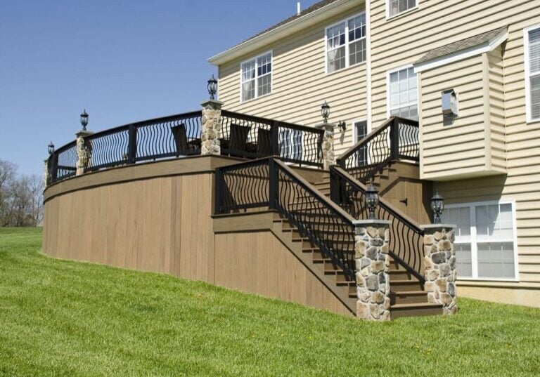 deck with perimeter lighting